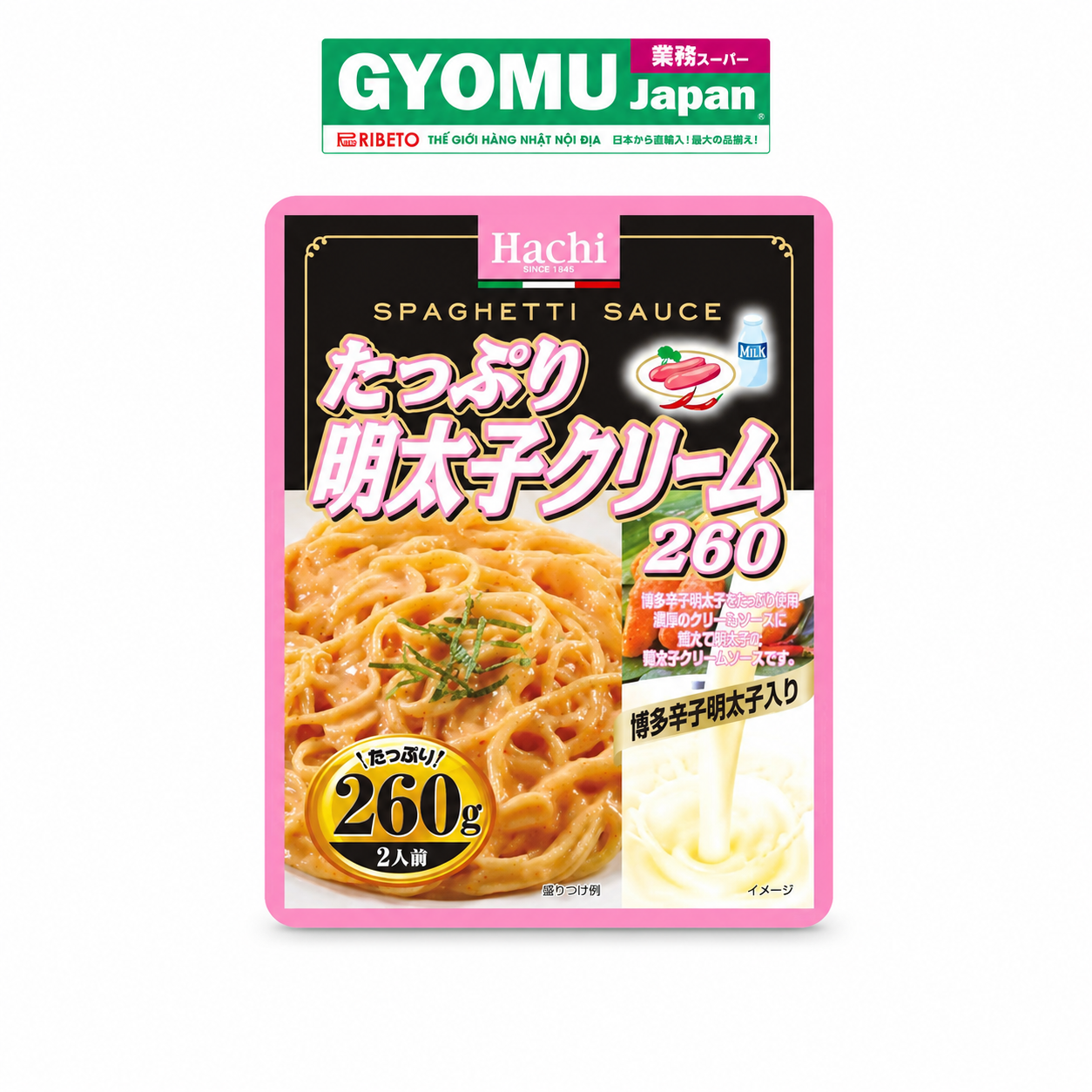 HACHI_Sốt mì spaghetti vị trứng cá tuyết kem 260g