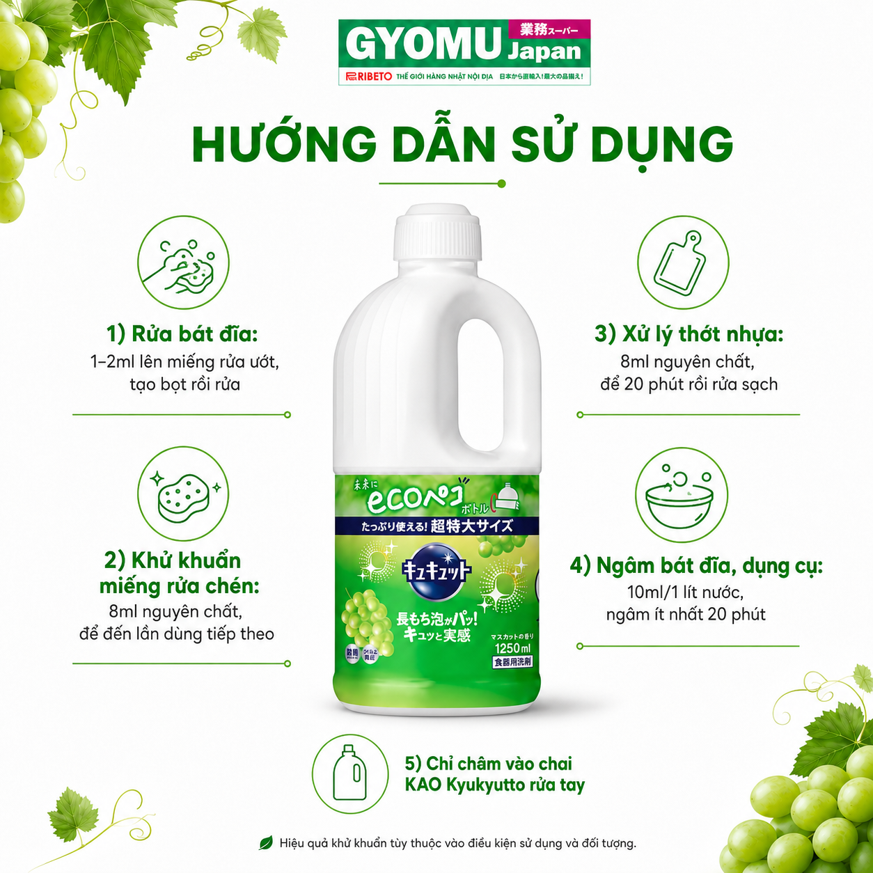 KAO_Nước rửa bát hương nho 1.25L