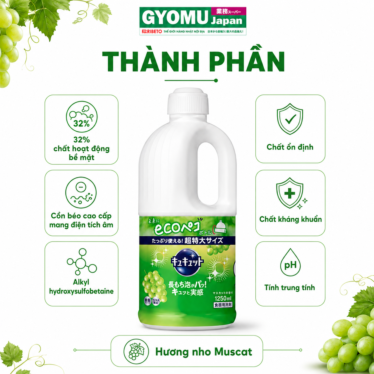 KAO_Nước rửa bát hương nho 1.25L