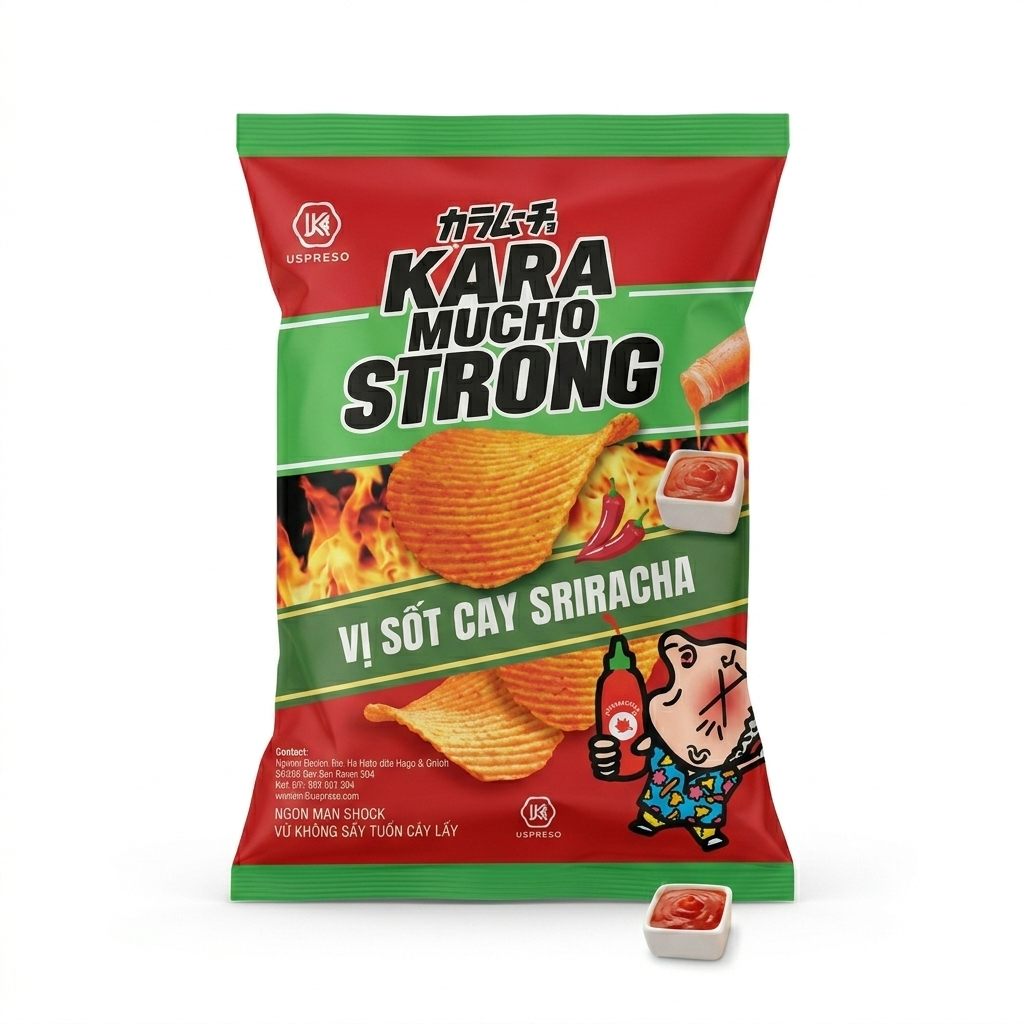 KARAMUCHO_Snack Strong vị sốt cay Sriracha 20g
