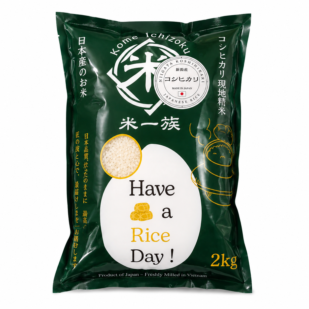 KOME ICHIZOKU_Gạo Nhật Niigata Koshihikari 2kg