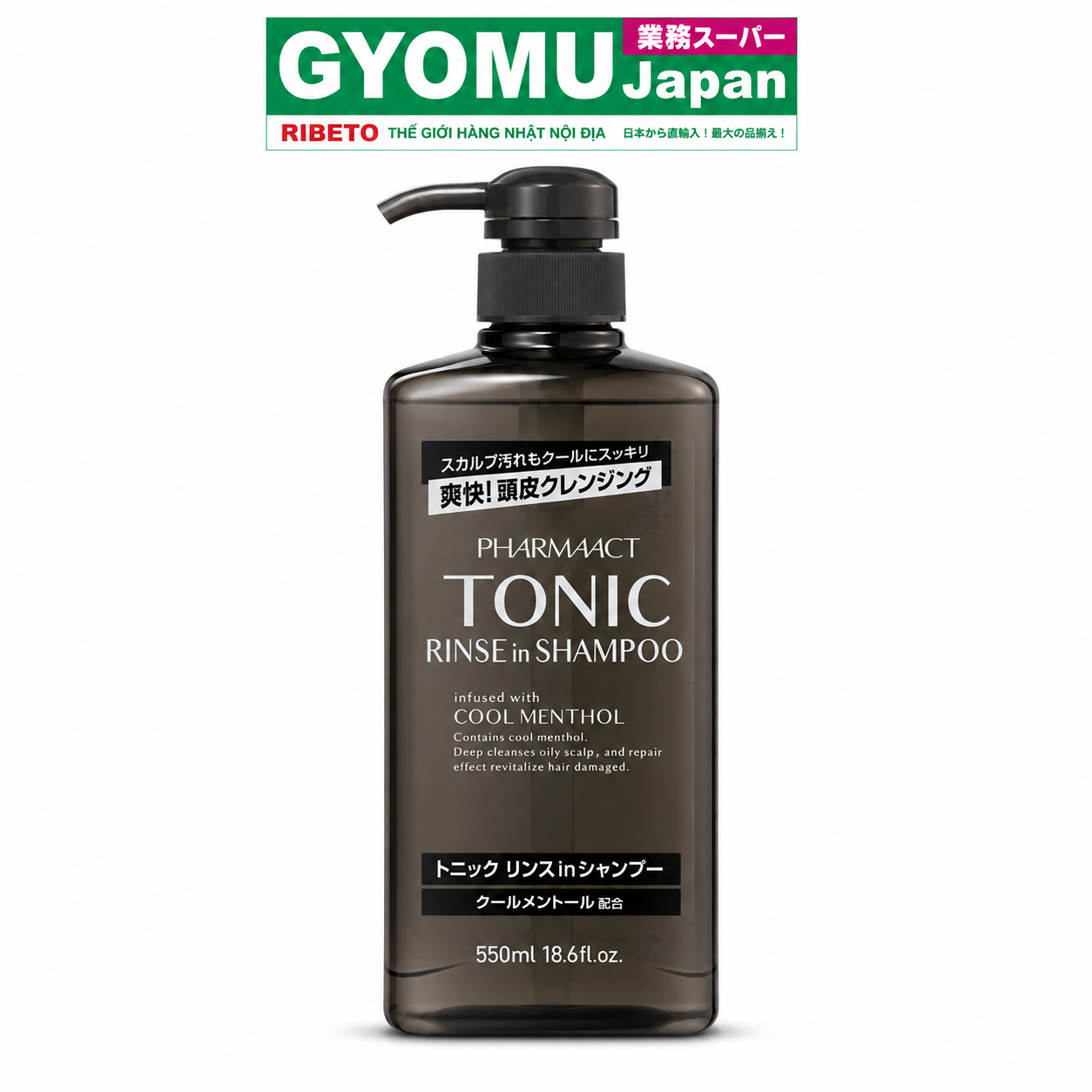 KUMANO_ Dầu gội xả Kumano Pharmaact Tonic (Kumano Pharmaact Tonic Rinse In Shampoo) 550ml