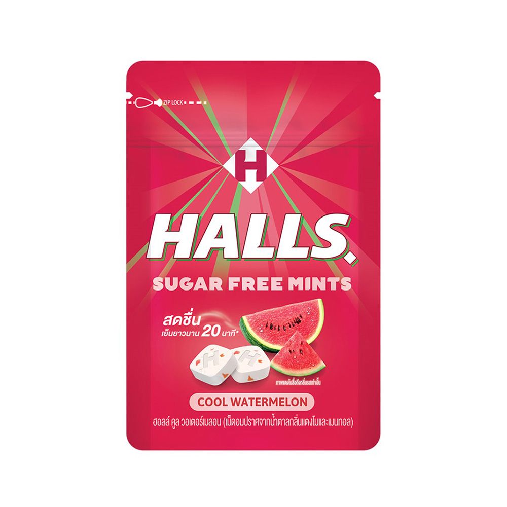 MONDELEZ_Kẹo ngậm Halls Mint không đường vị dưa hấu 15.4g