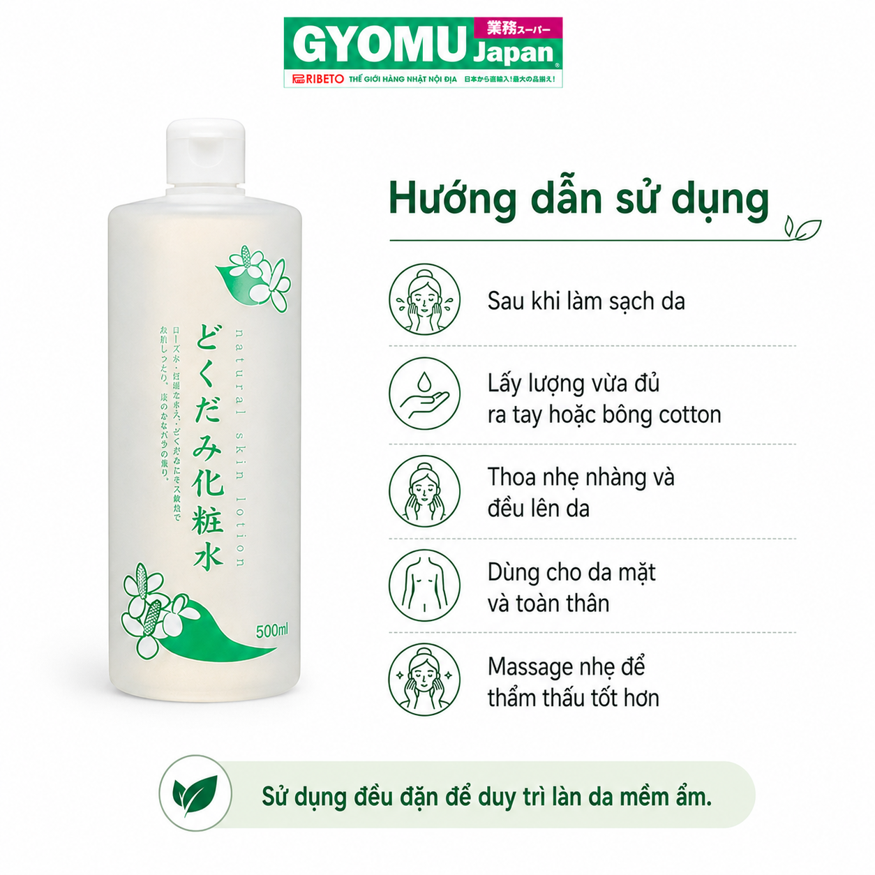 NATURAL_Nước hoa hồng diếp cá 500ml