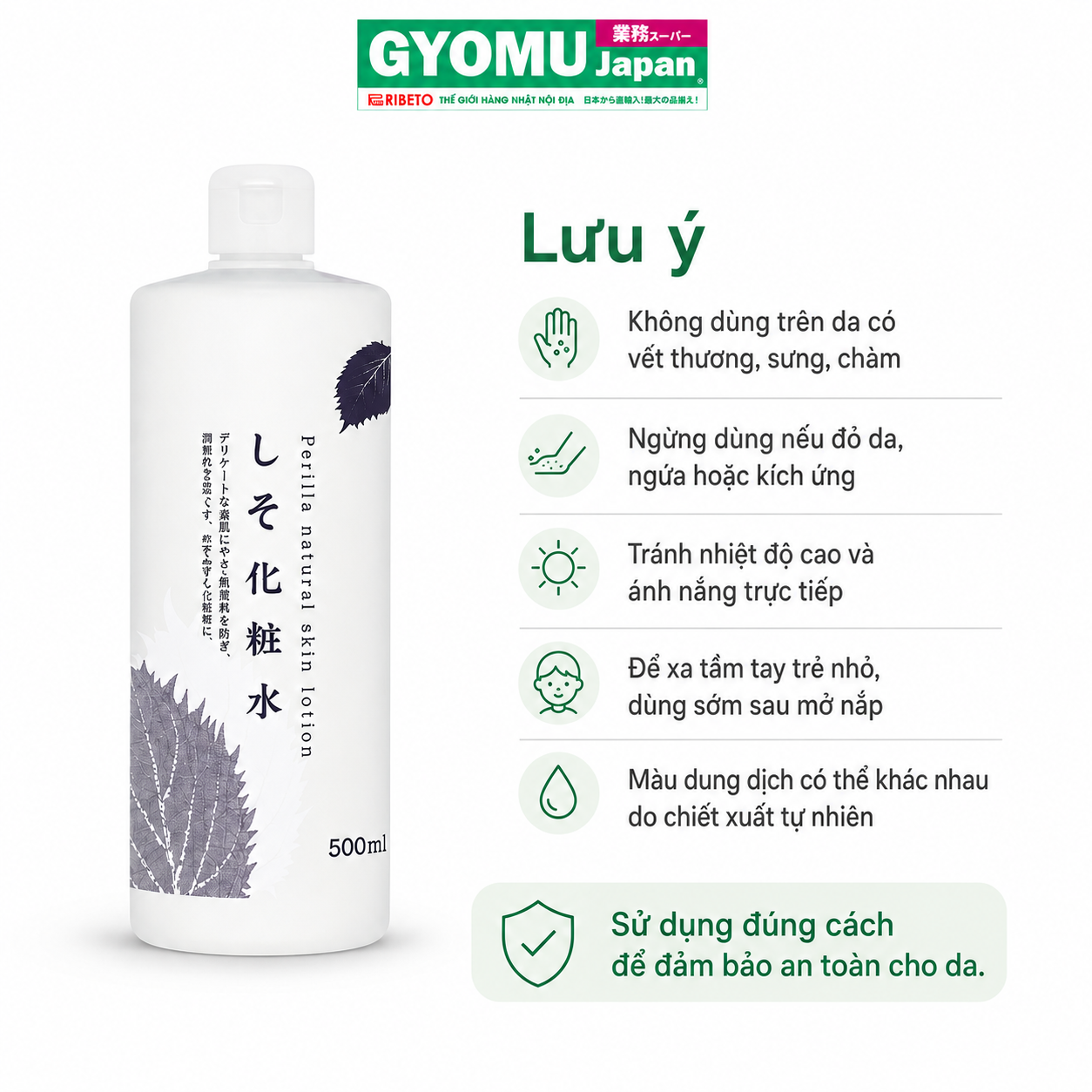 NATURAL_Nước hoa hồng tía tô RS 500ml