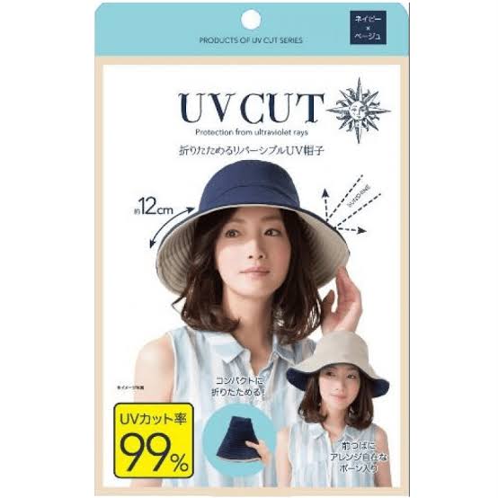 NEEDS-LABO_Mũ chống nắngchống tia UV có thể gấp gọn màu xanh navy φ35*17cm