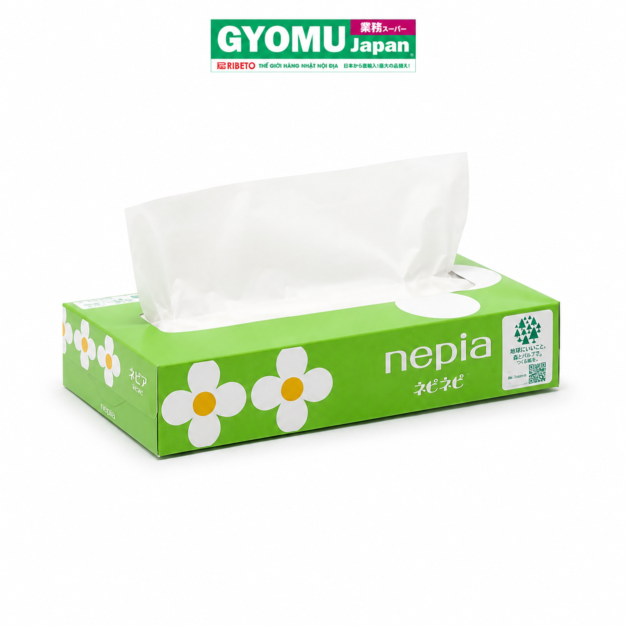 NEPIA_Giấy ăn hình hoa 150 tờ/hộp (cha)