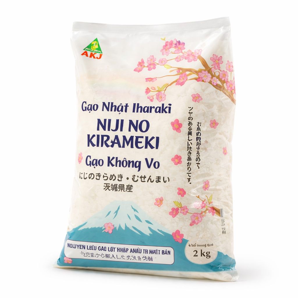 NIJI NO KIRAMEKI_Gạo Nhật Nhập Khẩu Niji No Kirameki 2kg (Gạo không vo)