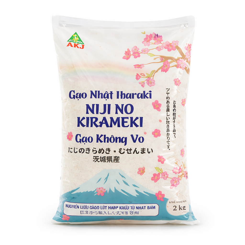 NIJI NO KIRAMEKI_Gạo Nhật Nhập Khẩu Niji No Kirameki 2kg (Gạo không vo)
