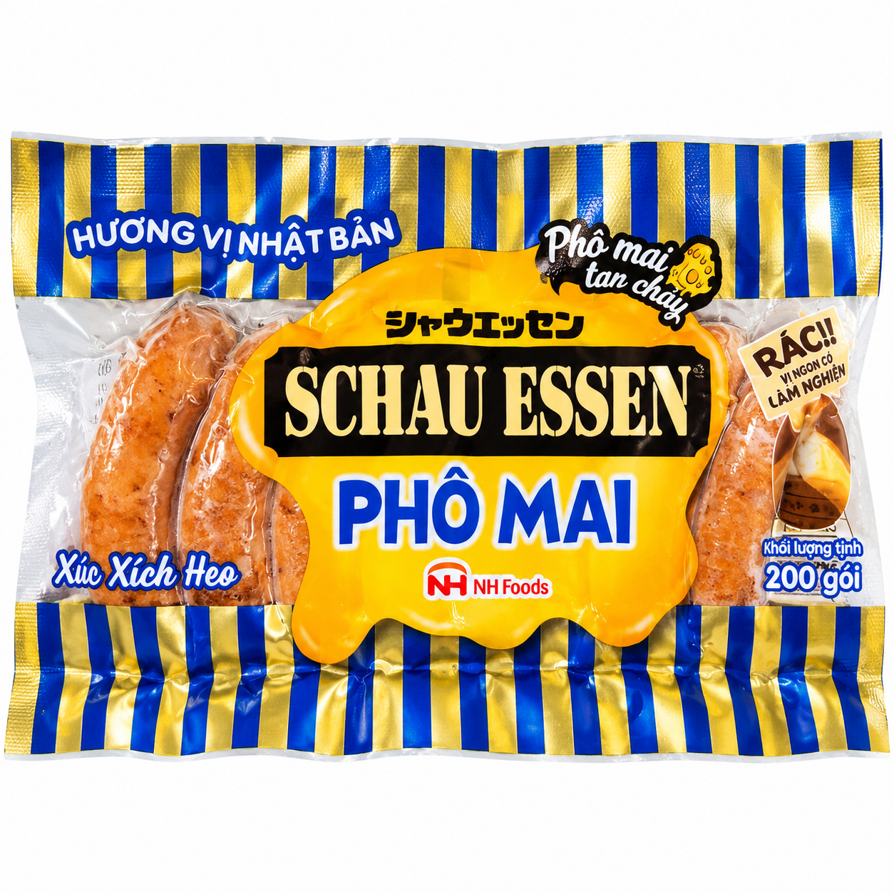 NIPPON HAM_Xúc xích heo Schau Essen phô mai 200g