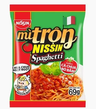 NISSIN ROAH_ Mì trộn spaghetti hương vị cà chua bò bằm 69g