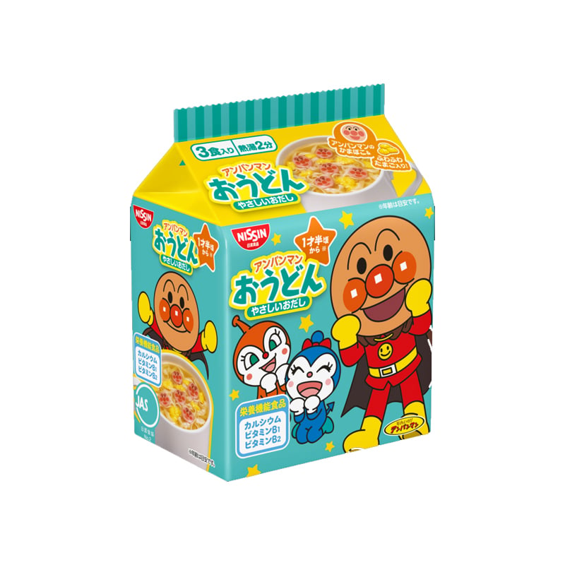 NISSIN_Mì Udon Anpanman ăn liền 29g/gói nhỏ, 3 gói nhỏ/ gói lớn