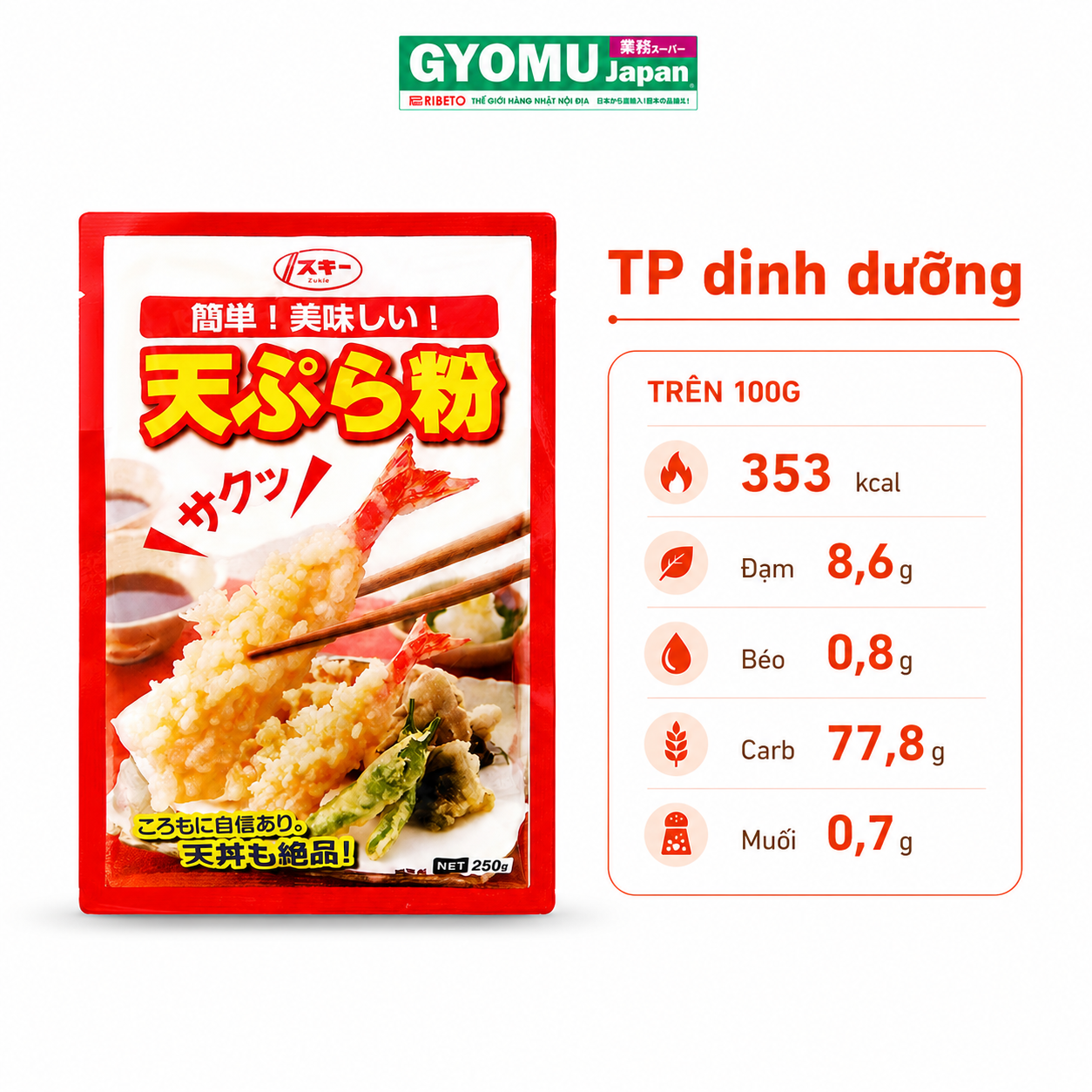 OKUMOTO_Bột chiên xù cho món tempura 250g
