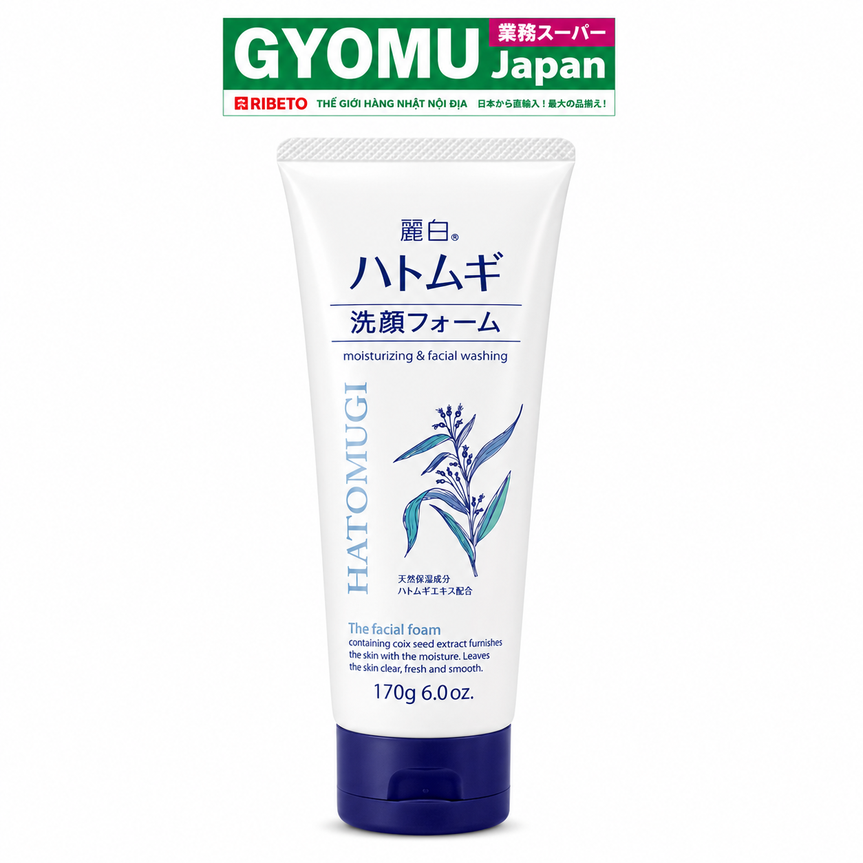 REIHAKU_SRM tạo bọt Hatomugi (Reihaku Hatomugi Facial Foam) 170g