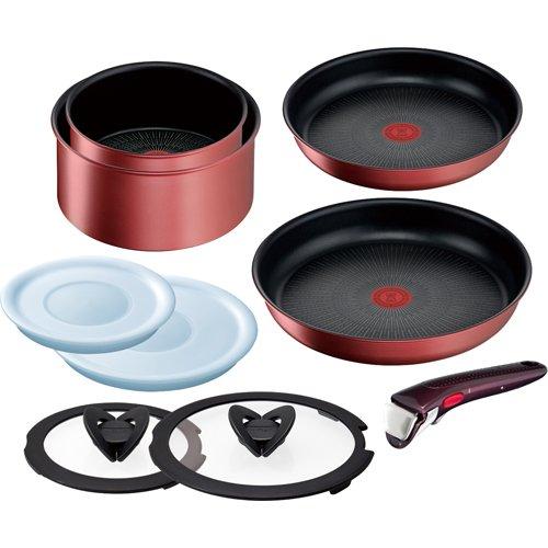 T-FAL_Bộ nồi chảo 9 món không dùng điện, chất liệu chính hợp kim nhôm (2 chảo:22&26cm;2 nồi:16&20cm;2 nắp thủy tinh:16&20cm;2 nắp đậy kín:16&20cm;1 tay cầm)