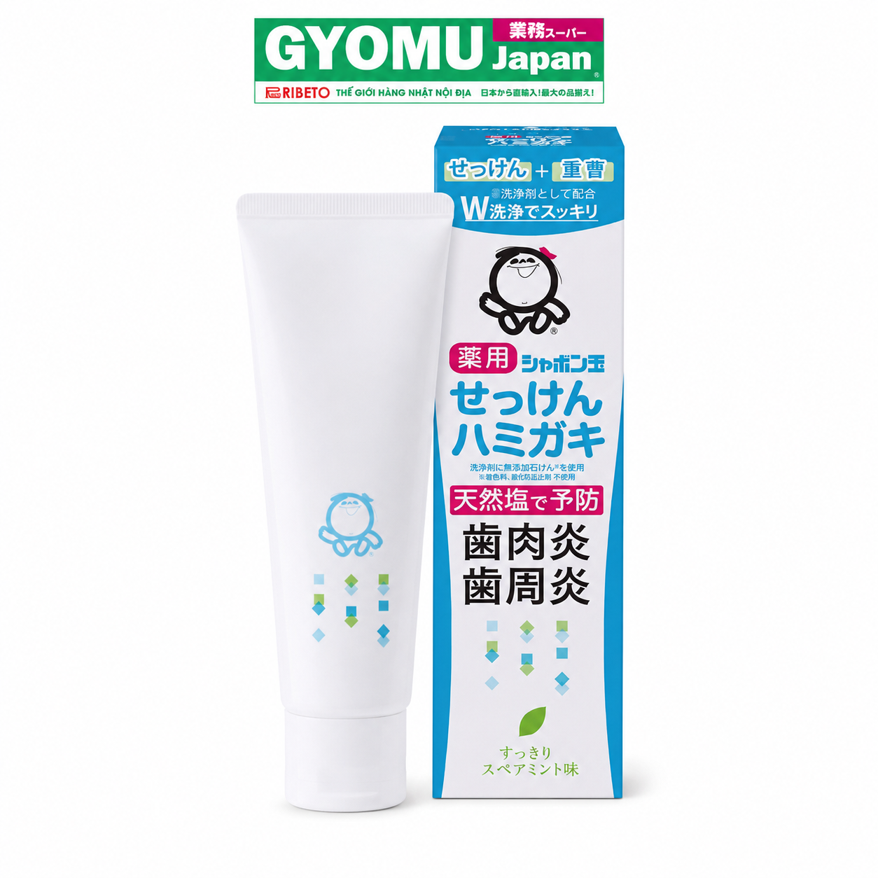 SHABONDAMA SOAP_KĐR muối tự nhiên chăm sóc nướu (Shabondama Soap Shabondama Natural Salt Toothpaste For Healthier Gums) 80g