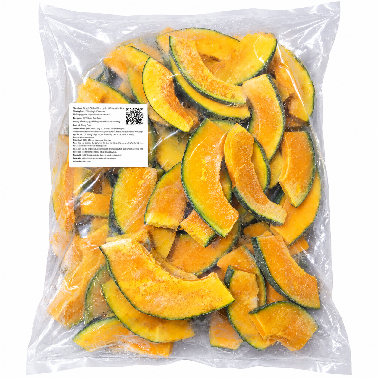 SHINYEI_Bí Ngô Cắt Lát Đông Lạnh - IQF Pumpkin Slices - 1kg