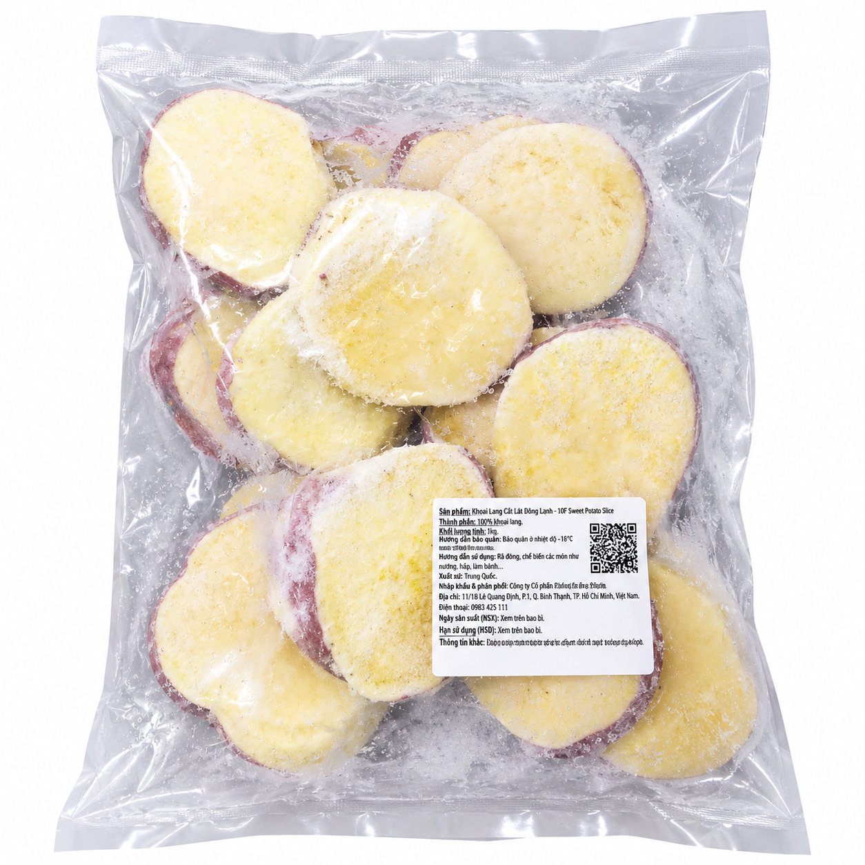 SHINYEI_Khoai Lang Cắt Lát Đông Lạnh - IQF Sweet Potato Slices - Gói (1kg)