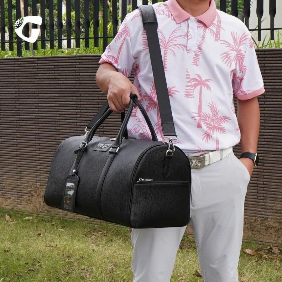 Túi Xách Tay Golf Da Bò Vân Hạt Mill Cao Cấp - Golf Gear Boston Bag - GYWB001