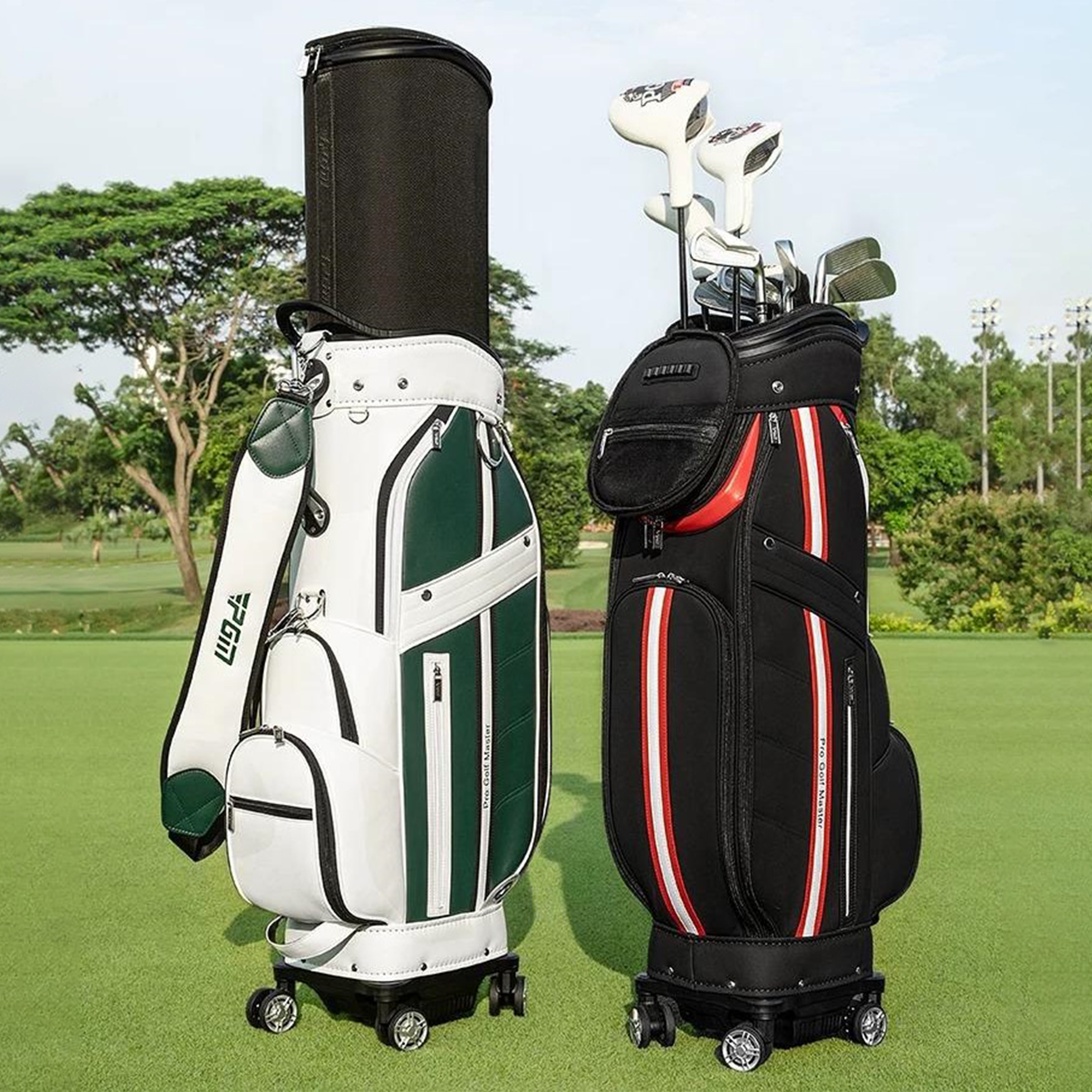 Túi Gậy Golf Nắp Cứng Da PU Cao Cấp - PGM Premium PU Leather Hard Lid Golf Bag - QB184