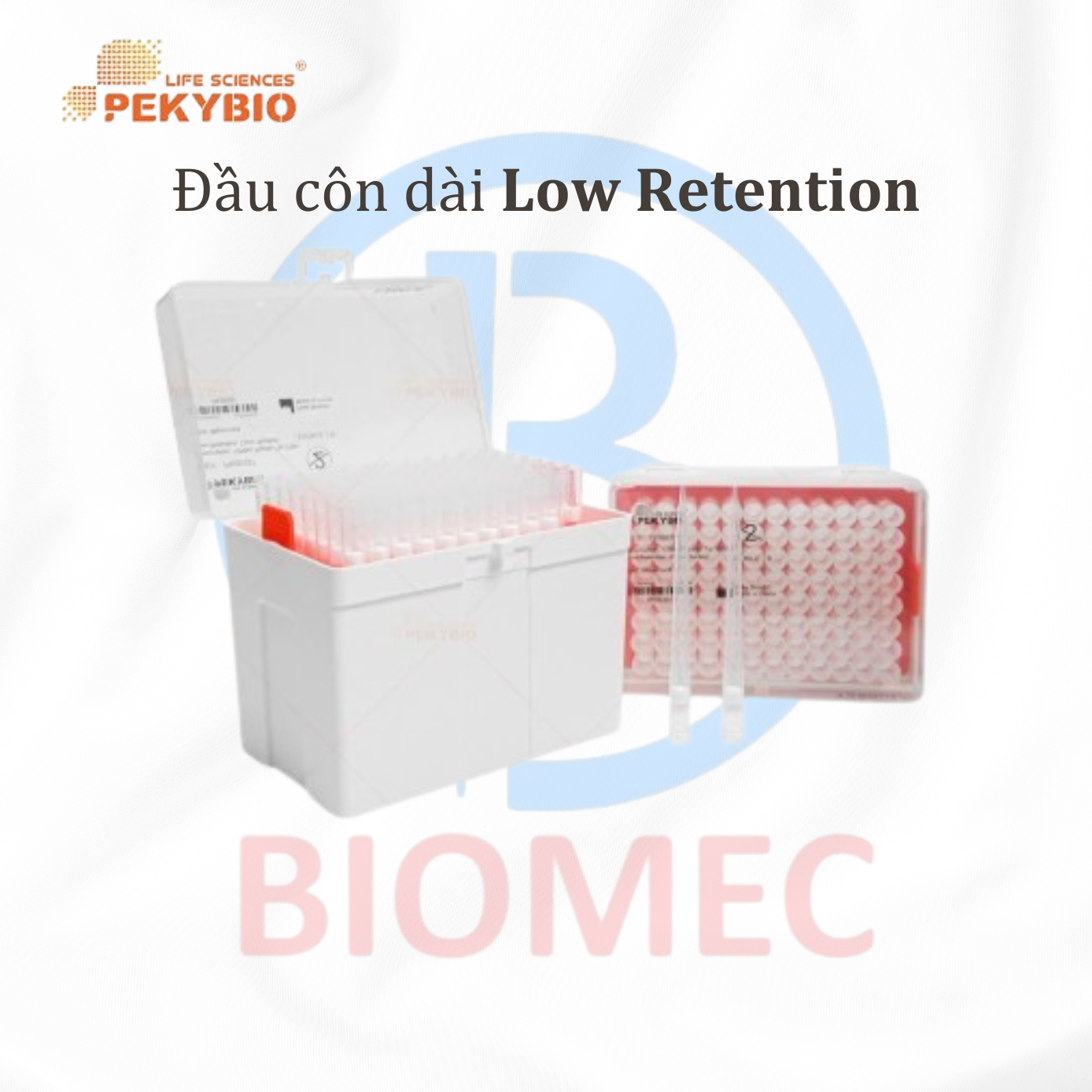 Đầu côn Low Retention, dài, thể tích 10 - 300 - 5,000 và 10,000 ul