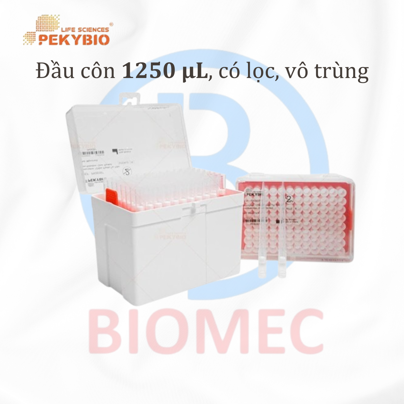 Đầu côn 1250 μL, có lọc, vô trùng