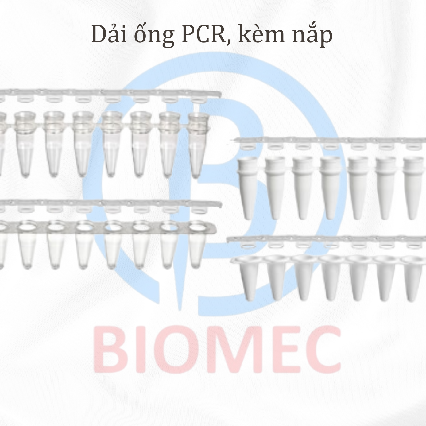 Dải ống PCR, kèm nắp