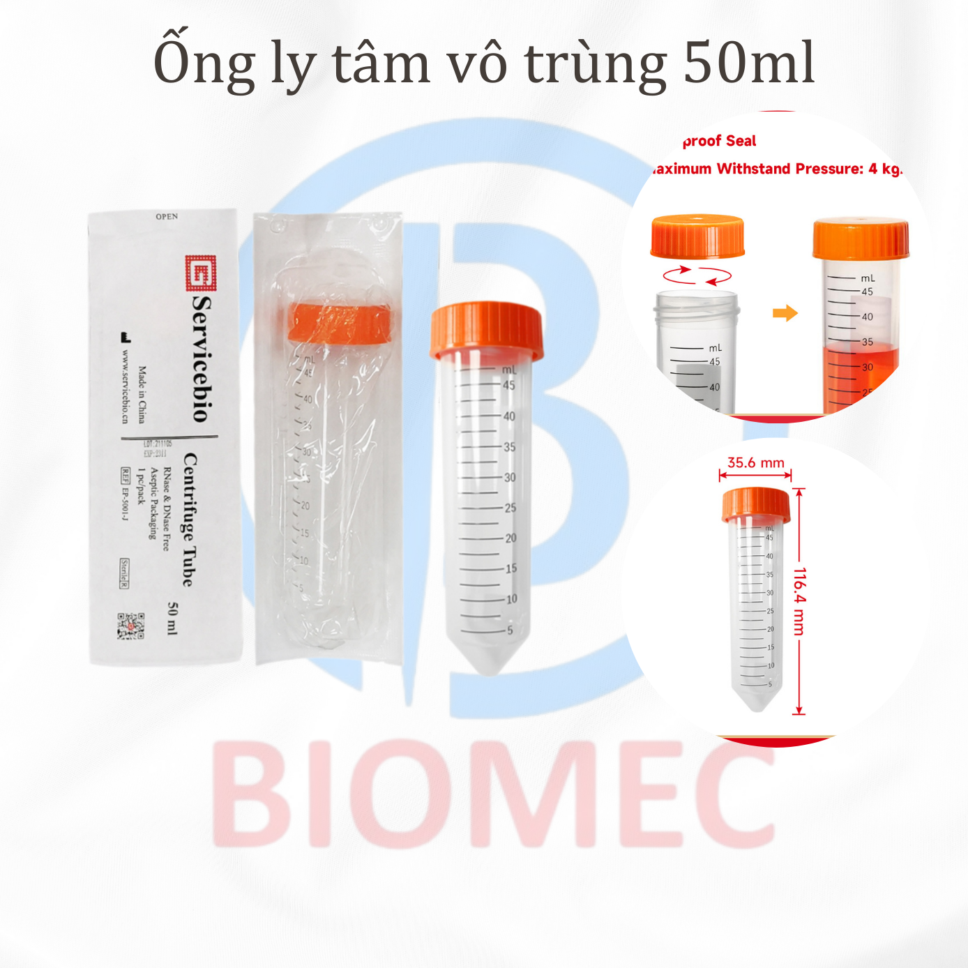 Ống ly tâm vô trùng từng cái