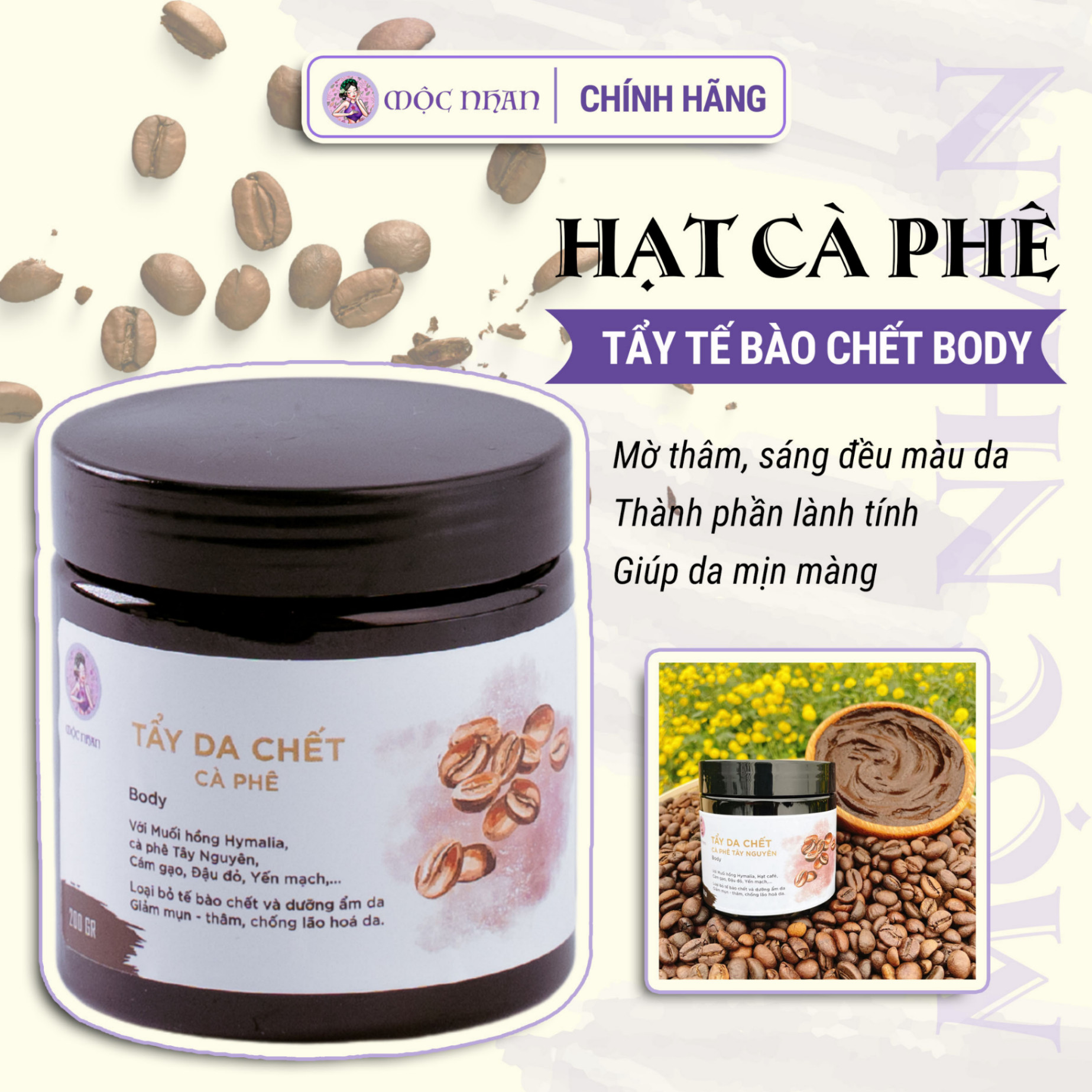 Tẩy tế bào chết cà phê body Mộc Nhan