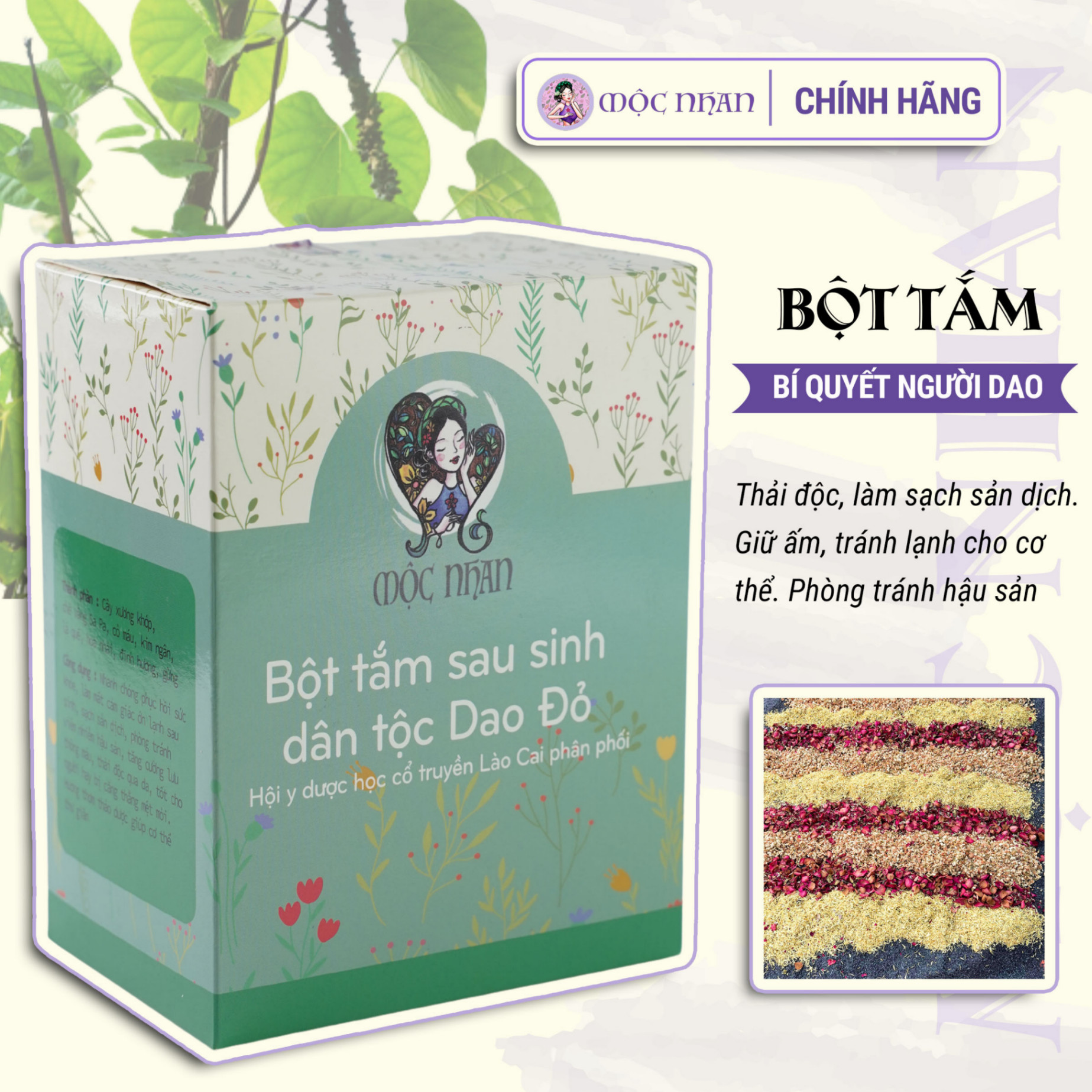 Bột tắm sau sinh dân tộc Dao Đỏ Mộc Nhan