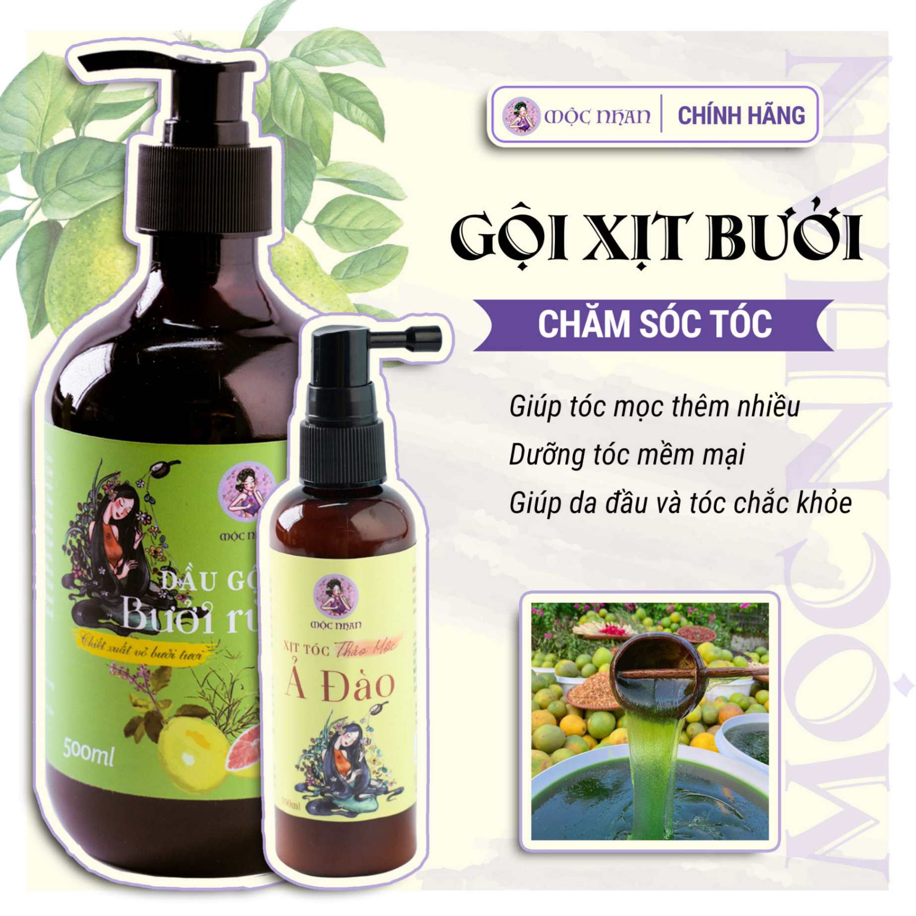 Combo Dầu gội bưởi + Xịt mọc tóc