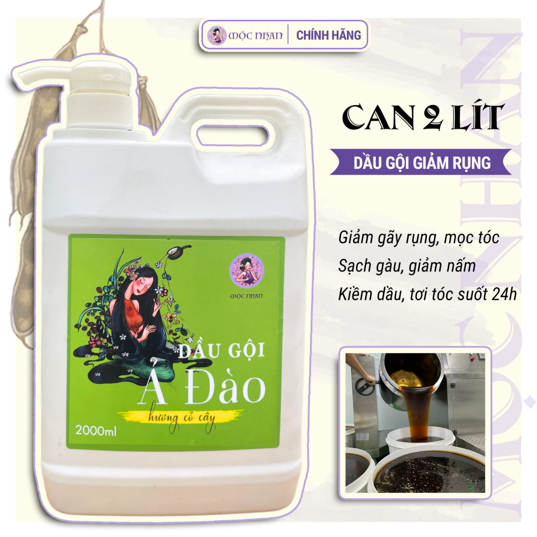 Dầu gội bồ kết Ả Đào Mộc Nhan can 2 lít