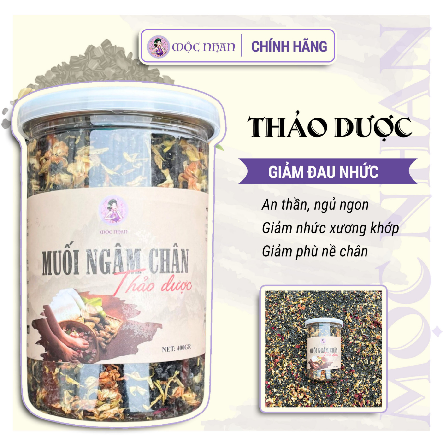 Muối ngâm chân thảo dược Mộc Nhan