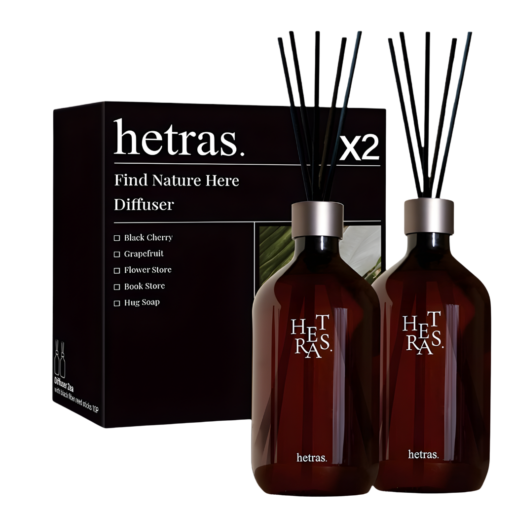 Tinh dầu thơm phòng Hetras Premium Diffuser - Set 2 lọ 500ml
