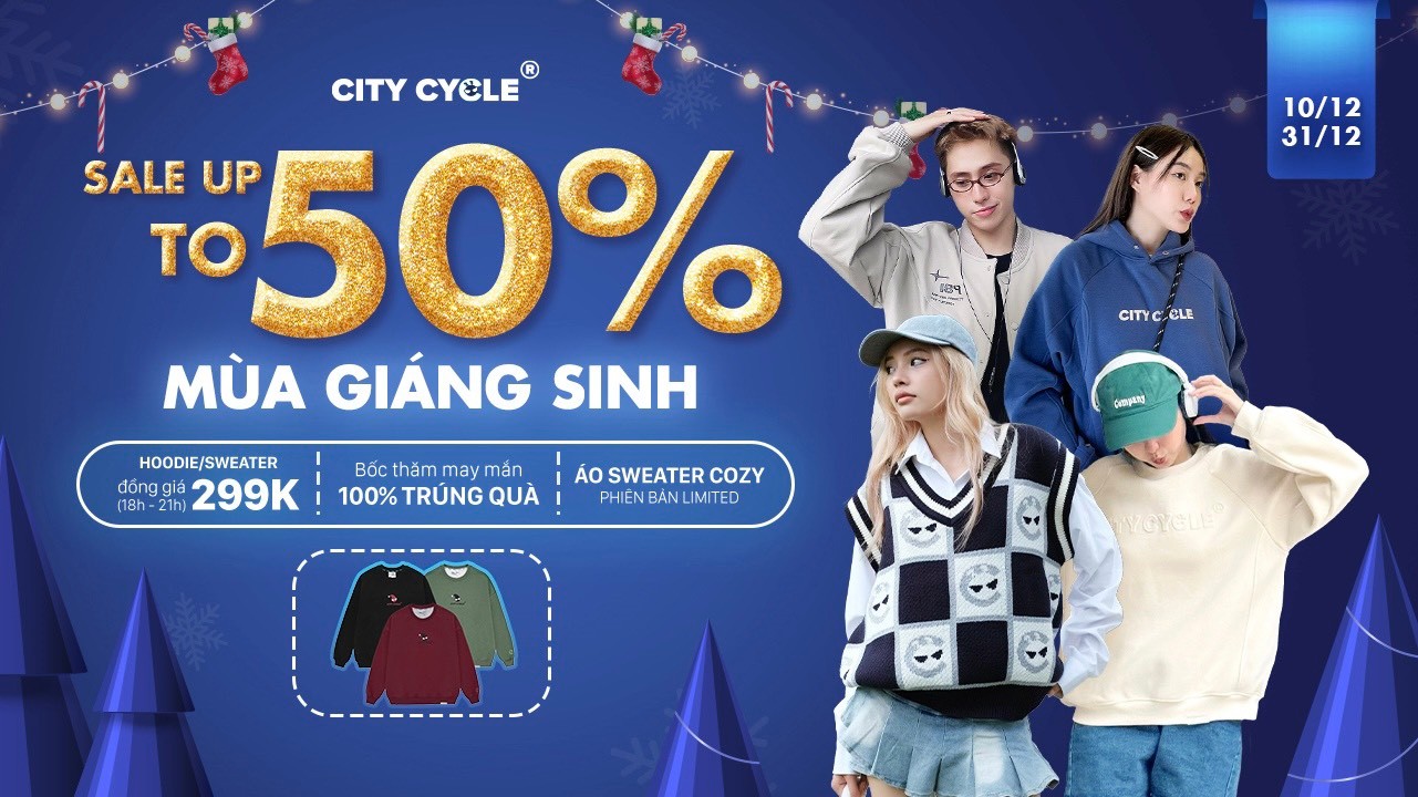 Giáng sinh gõ cửa, Local Brand City Cycle sale rực lửa up to 50%