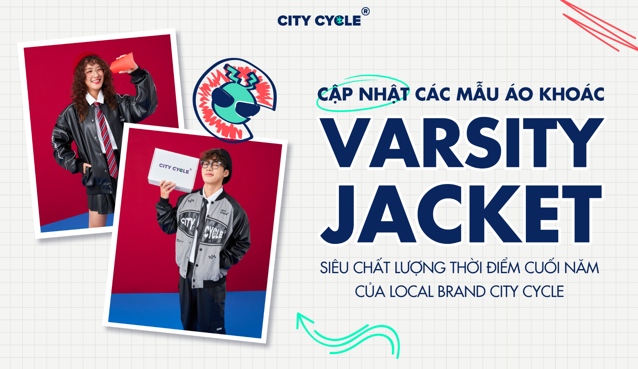 Cập nhật các mẫu áo khoác Varsity Jacket siêu chất lượng thời điểm cuối năm của Local Brand City Cycle