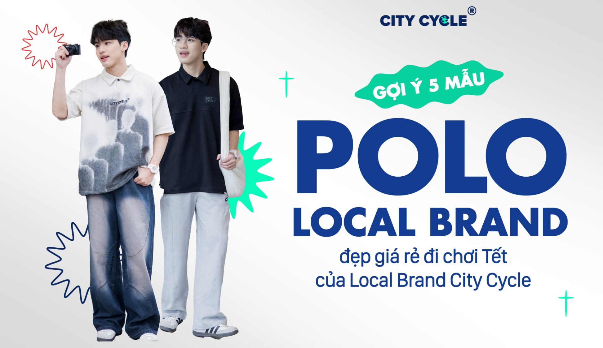 Gợi ý 5 mẫu Polo Local Brand đẹp giá rẻ đi chơi Tết của Local Brand City Cycle