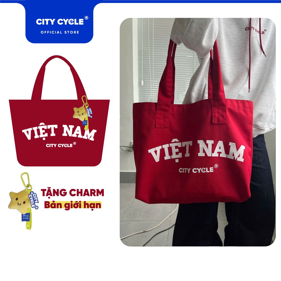 TÚI TOTE VIỆT NAM TẶNG CHARM