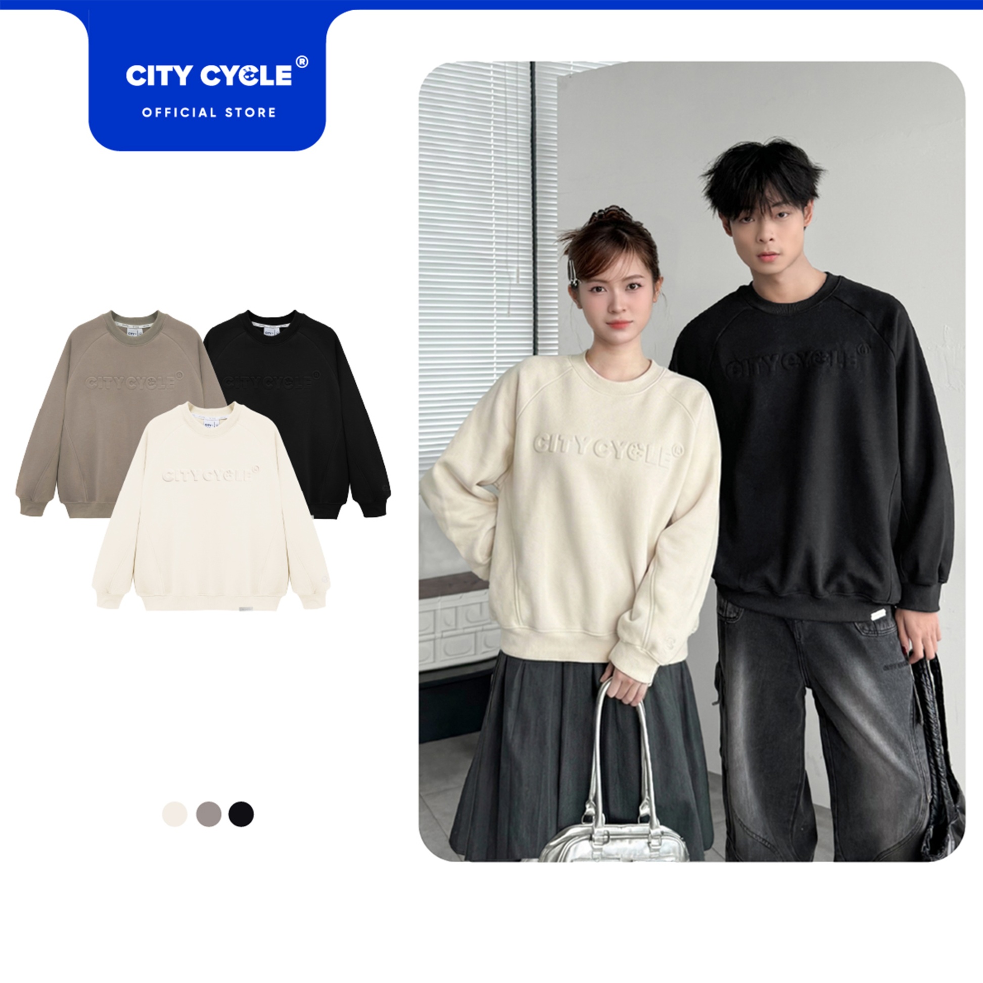 ÁO SWEATER RAGLAN EMBOSSED