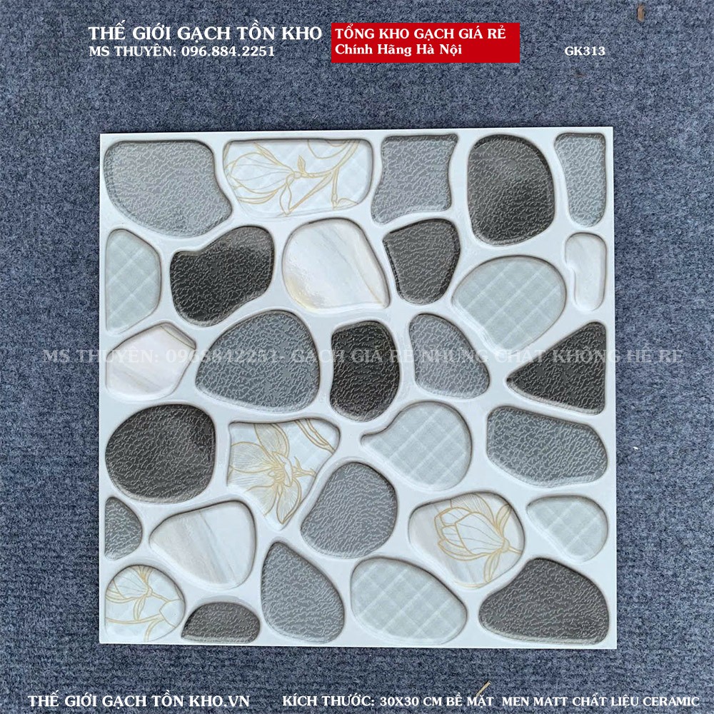 Gạch lát nền chống trơn 30x30 giả sỏi giá rẻ GK311 Loại 1