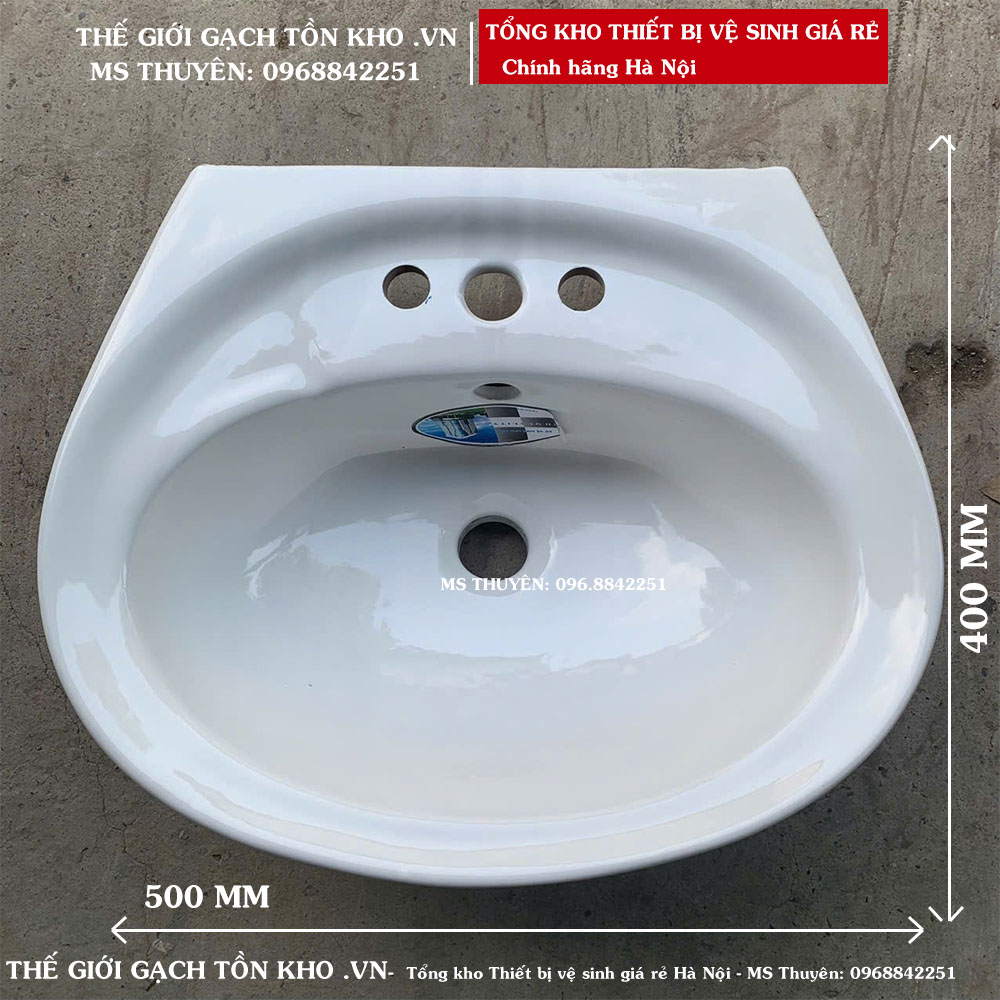 Chậu lavabo thái bình chậu treo tường 3 lỗ ( chậu to )