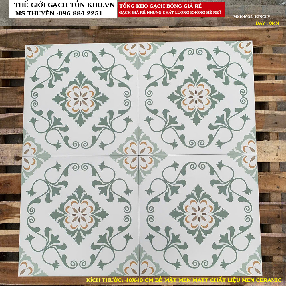 gạch bông lát nền giá rẻ 40x40 cm MXK4032 Loại 1