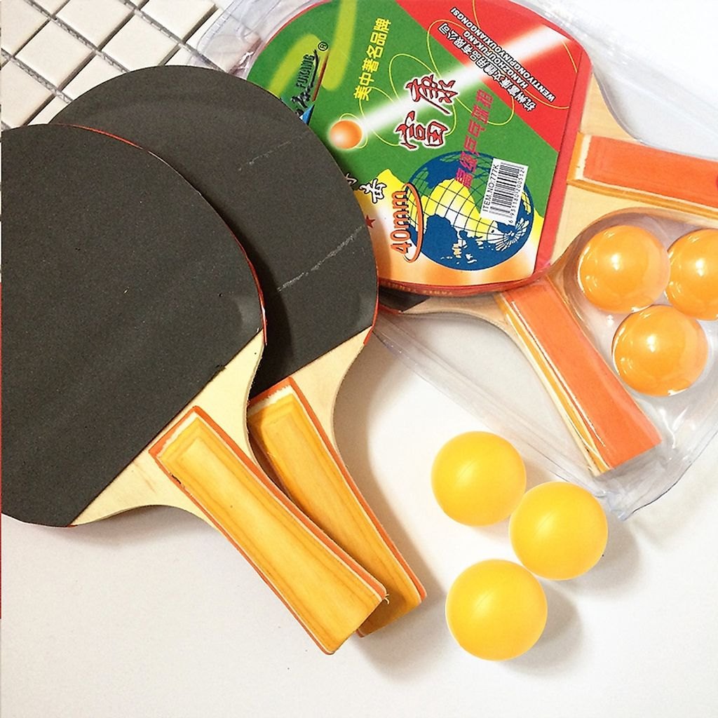 Bộ bóng bàn đầy đủ - 2 vợt kèm 3 bóng giá rẻ cho người mới chơi