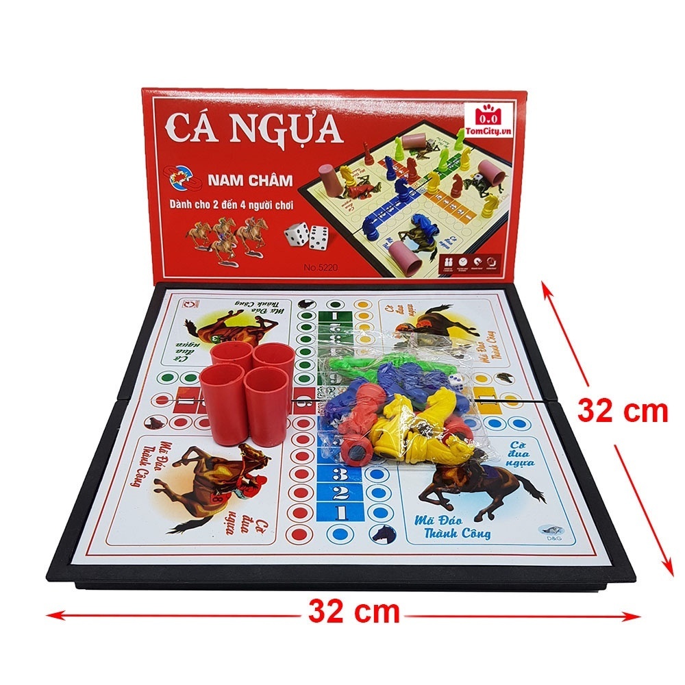 Bộ cờ đua ngựa trò chơi cá ngựa 32cm hấp dẫn đầy đủ chất lượng cao