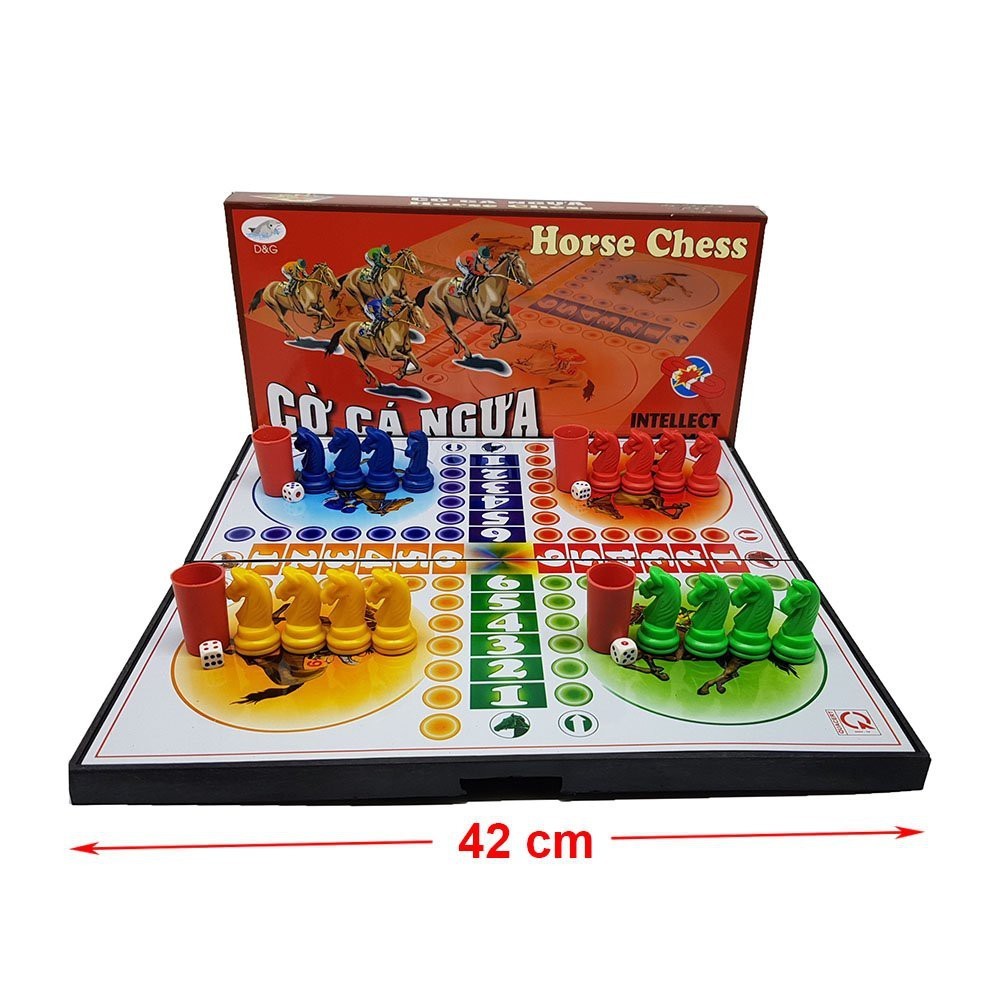 Cờ cá ngựa nam châm cỡ lớn 42cm trò chơi thú vị dành cho 2 đến 4 người chơi