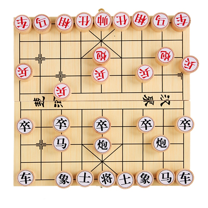 Bộ cờ tướng kèm hộp gỗ cao cấp,gỗ đặc bàn cờ gấp gọn dễ mang đi kích thước 27cm