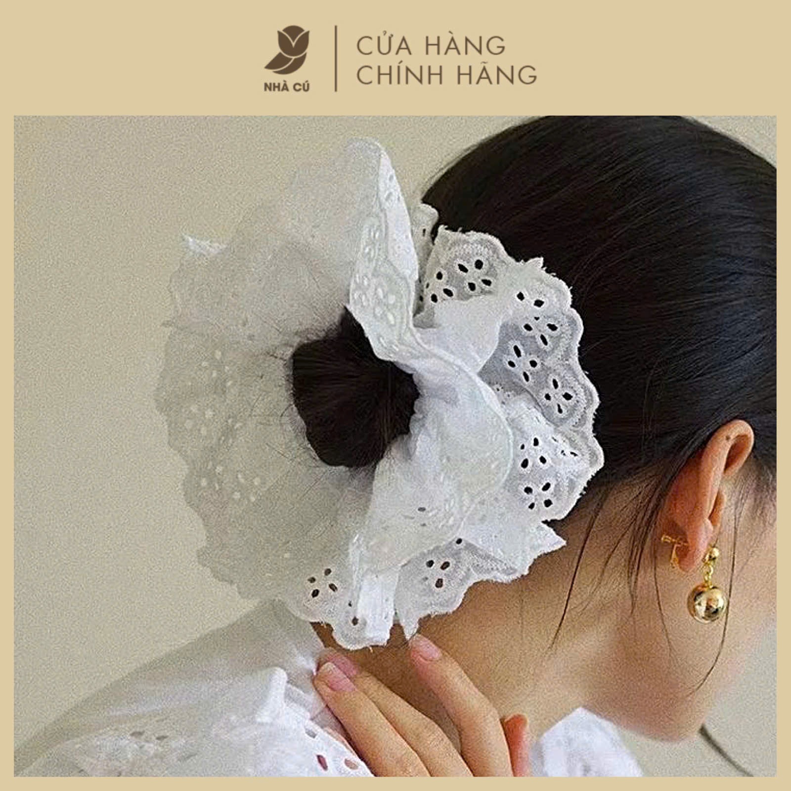 CỘT TÓC SCRUNCHIE REN TO