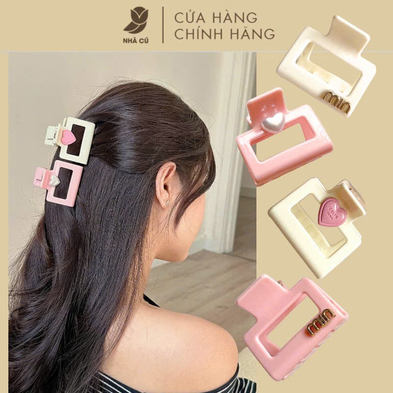 KẸP TÓC VUÔNG 5CM ĐÍNH CHARM 6025