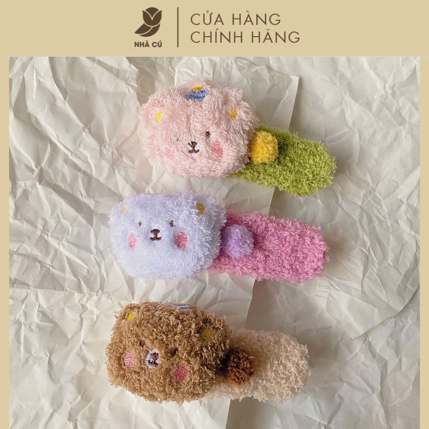 KẸP TÓC LÔNG HÌNH GẤU 6058