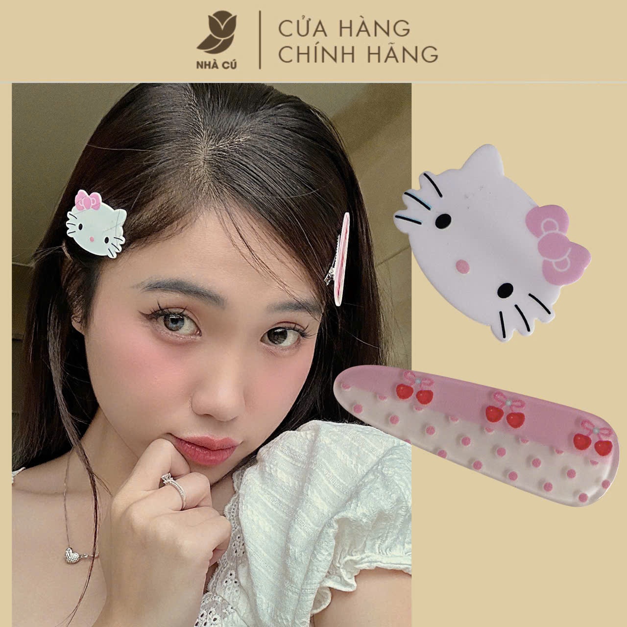 KẸP TÓC MÁI KITTY DÀI TRÒN 6068